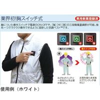 ブレイン 7.4V/胸スイッチ式 空調ベスト ハーネス対応 フルセット 迷彩グレー LLーXL MESH-BR-060 1着（直送品）