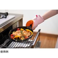 オークス グッとつかめる耐熱ミトン ピンク/グレー LS1561 1個 67-5195-37（直送品）