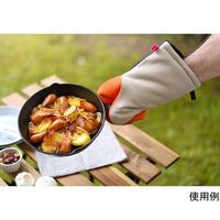 オークス グッとつかめる耐熱ミトン大 ベージュ/ネイビー LS1601 1個 67-5195-54（直送品）