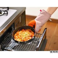 オークス グッとつかめる耐熱ミトン大 ピンク/グレー LS1600 1個 67-5195-53（直送品）