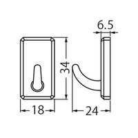 シロクマ eフック はがせる粘着タイプ S オーク C-1T 1個 61-9506-49（直送品）