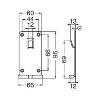 シロクマ ステン消火器フックB形95ミリヘアーライン FEX1 1個 61-9553-93（直送品）
