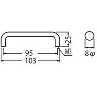 シロクマ 100番丸棒ハンドル裏ビス大ホワイト HZ-100B 1個 61-9522-25（直送品）