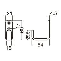 シロクマ L形フックLNブラック CF11 1個 61-9563-26（直送品）