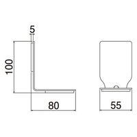 シロクマ 耐震金具L形50オフホワイト EP100 1個 61-9563-81（直送品）