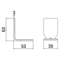 シロクマ 耐震金具L形30オフホワイト EP100 1個 61-9563-83（直送品）
