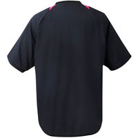DESCENTE(デサント) バレーボール ピステシャツ 半袖プラクティスピステ S ブラック×ピンク DVB3322B（直送品）