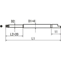 近江 φ4Dカット差込 へクスウェーブビット いじり止め T6H 全長44 段付φ2.5x20 V05T-T6H-44-2.5（直送品）