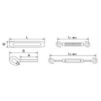水本機械製作所 水本 ステンレス 枠式ターンバックル(フック&フック) 捻子径M4 TB-4HM 1個 858-0847（直送品）