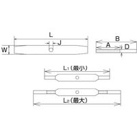 水本機械製作所 水本 ステンレス パイプターンバックル (ストレート&ストレート) 捻子径4分 TBP-12S 1個 849-2964（直送品）