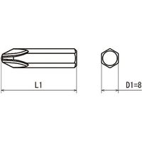 近江精機 近江 六角8差込 アダプター用 +3 全長36 V23-3-36 1セット(10本) 409-7257（直送品）