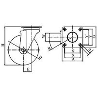 プレート式 自在 キャスター ゴム 車輪径200mm SILENTタイプ JF型 取付寸法115×115(105×105) WFJF-200（直送品）
