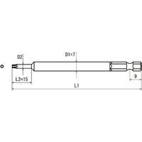 近江精機 近江 六角6.35 溝9差込 へクスウェーブビット T8 全長75 段付φ3x15 V17T-T8-75-3 1セット(10本)（直送品）