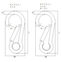 八幡ねじ YAHATA ステンセイフティーフック 8オープン YHI-SFTS-OP8 1セット(5個) 230-7719（直送品）
