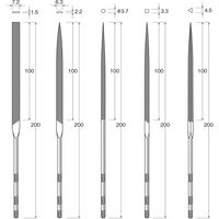 日本精密機械工作 リューター 精密ヤスリ 荒目 セット X0300 1袋(5本) 543-4223（直送品）