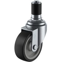 ユーエイ 差し込み式 自在 キャスター ゴム 車輪径75mm Sタイプ STF型 パイプ径35 STF-75NR-35 1個（直送品）