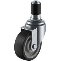 ユーエイ 差し込み式 自在 キャスター ゴム 車輪径75mm Sタイプ STF型 パイプ径35 STF-75NRB-35 1個（直送品）