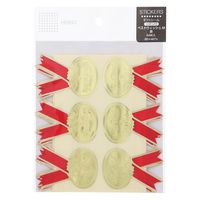 シモジマ シール リボン付き ベストウィッシュ赤 M 4901755803808 1セット(1束(54片)×10)