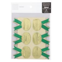 シモジマ シール リボン付き ベストウィッシュ緑 M 4901755803822 1箱(54片入×10束(合計540片)（直送品）