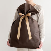 ヘッズ 不織布リボン付ギフトバッグーL/ブラウン（10枚）