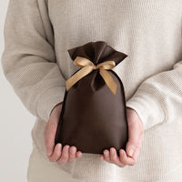 ヘッズ 不織布リボン付ギフトバッグーXS/ブラウン（10枚）