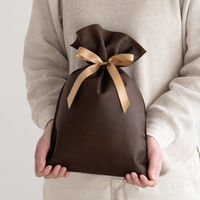 ヘッズ 不織布リボン付ギフトバッグーS/ブラウン 50枚（10枚×5セット）