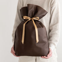 ヘッズ 不織布リボン付ギフトバッグーM/ブラウン 50枚（10枚×5セット）