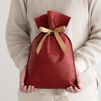 ヘッズ 不織布リボン付ギフトバッグーS/エンジ 50枚（10枚×5セット）