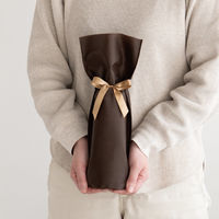 ヘッズ 不織布リボン付ワインバッグ/ブラウン 50枚（10枚×5セット）