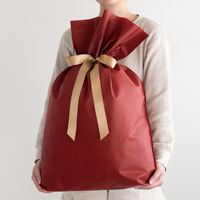 ヘッズ 不織布リボン付ギフトバッグーL/エンジ 100枚（10枚×10セット）