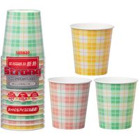 サンナップ ストロングカップチェック250ml15個 C2515STC 1セット(1350個:15個×90パック) 386-5711（直送品）