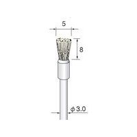 アルゴファイルジャパン アルゴファイル 毛ブラシエンド型ヤギ毛白 φ5X8 φ3.0軸 BM417 1パック(5本) 401-9479（直送品）