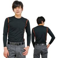 岡潮 超吸汗速乾・冷感シャツ コンプレッション長袖 ブラック 3L お得な洗い替え2枚セット 20016-3L-2 1式 520-9573（直送品）