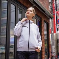 岡潮 空調長袖ブルゾン(ウェアのみ) 20103 シルバーS 20103-S 1着 536-0565（直送品）