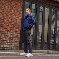 岡潮 空調長袖ブルゾン(ウェアのみ)日本製生地使用 20111 ネイビー3L 20111-3L 1着 536-0541（直送品）