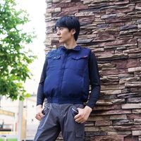 岡潮 空調ベスト(ウェアのみ)日本製生地使用 20211 ネイビーLL 20211N-LL 1着 536-2088（直送品）