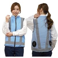 岡潮 空調付き安全ベスト(ウェアのみ) 20281 サックス5L 20281-5L 1着 535-8976（直送品）