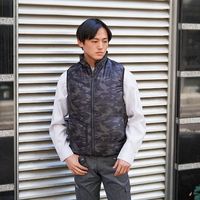 岡潮 空調ベスト(ウェアのみ)日本製生地使用 20235 カモグレー4L 20235-4L 1着 536-0563（直送品）