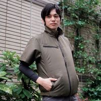 岡潮 空調半袖ブルゾン(ウェアのみ) 20304 アーミーグリーンL 20304-L 1着 535-8945（直送品）