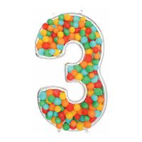 Amscan 44119<バルーンフォームズ.3 シルバー 数字 風船 0203670603 1パック(1枚入)（直送品）