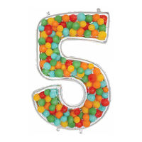 Amscan 44118<バルーンフォームズ.5 シルバー 数字 風船 0203670605 1パック(1枚入)（直送品）