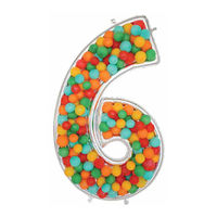 Amscan 44127<バルーンフォームズ.6 シルバー 数字 風船 0203670606 1パック(1枚入)（直送品）