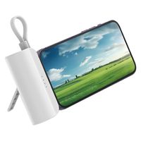磁気研究所 端末に直挿しで使えるコネクタ内蔵モバイルバッテリー 5000mAh ホワイト HD2-MBTCD5000WH 1個