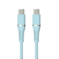 磁気研究所 柔らかく絡みにくいType-Cケーブル USB CtoC USB2.0 アイシーブルー HD-STCC100W1BL 1個