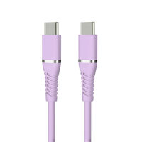 磁気研究所 柔らかく絡みにくいType-Cケーブル USB CtoC USB2.0 ラベンダーパープル HD-STCC100W1PL 1個