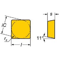 SANDVIK TーMax 旋削用ポジチップ(130) H13A SPUN 19 04 12 1セット(10個)（直送品）