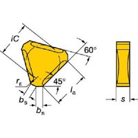 サンドビック SANDVIK オートカッター用チップ(170) K20D TNEF 12 04 AN-KM 1セット(10本)（直送品）