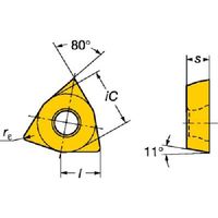 サンドビック SANDVIK コロターン111 旋削用ポジ・チップ(120) 1125 WPMT 04 02 02-MF 1セット(10個)（直送品）