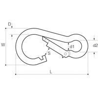 ふじわら ブラックカラビナフック KF-5B 1個 524-9398（直送品）