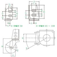 ユーエイ アングル 自在 キャスター 導電ゴム 車輪径75mm Sタイプ SA型 取付寸法20×21，16 SA-75RHE 1個（直送品）